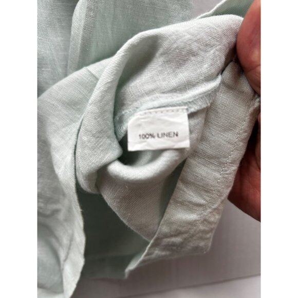 Dolma 100% Linen Boho Coastal Casual Tunic Dress Top Mint Green Pintuck Front L - Picture 4 of 7